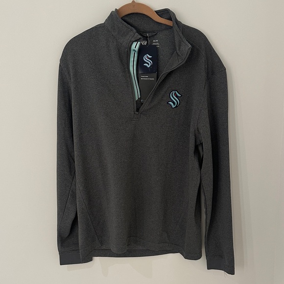 NHL Other - NWT NHL the Seattle Kraken Gray Quarter-Zip‎ Pullover with Logo SIZE Medium